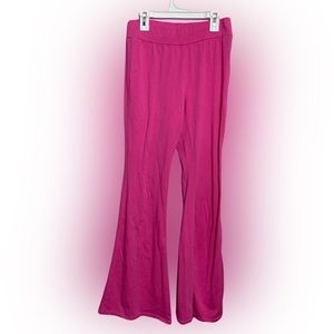 Hot Pink Flare Yoga Pants Stretch Medium